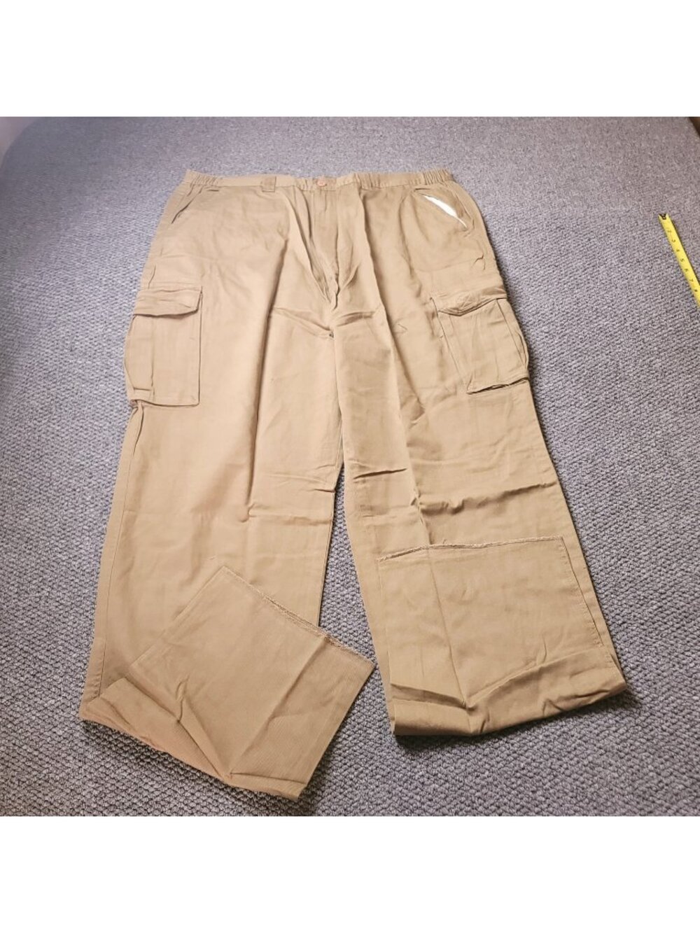 Boulder Creek Cargo Pants Mens 44 x40L Big Tall Khaki Elastic LL Chino Tan Beige